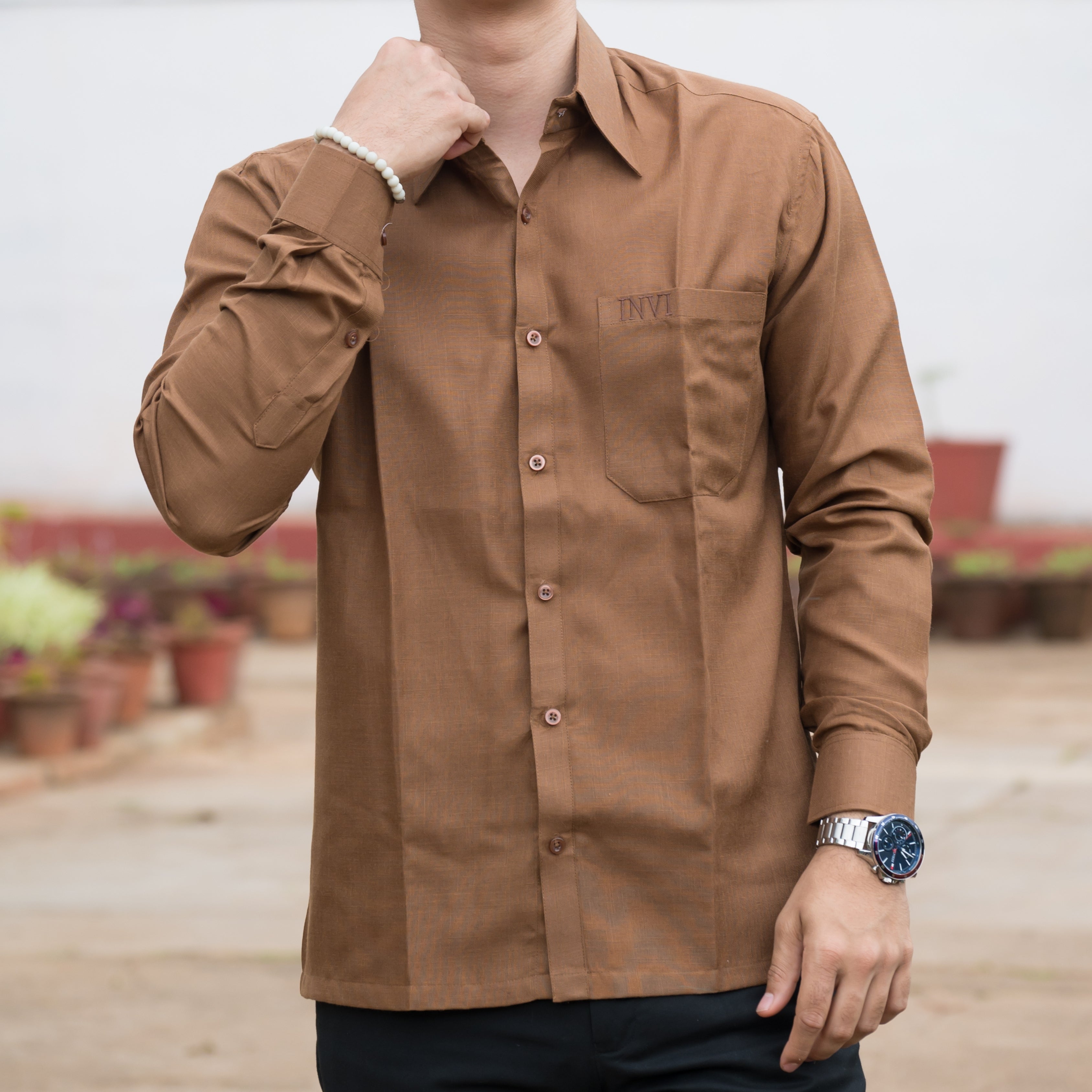 COFFEE BROWN SOLID SHIRT