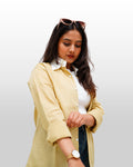KHAKHI CONTRAST COLLAR SHIRT