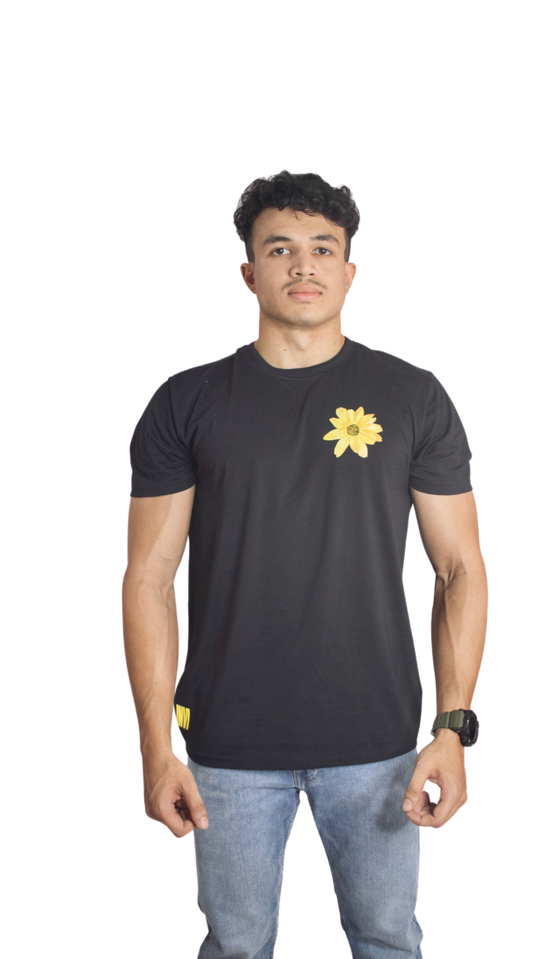 BLOOMING SUNFLOWER BLACK TEE